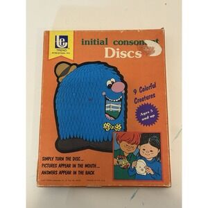 Vintage 1977 Teaching Initial Consonant Discs T-264 Colorful Creatures in Box 9